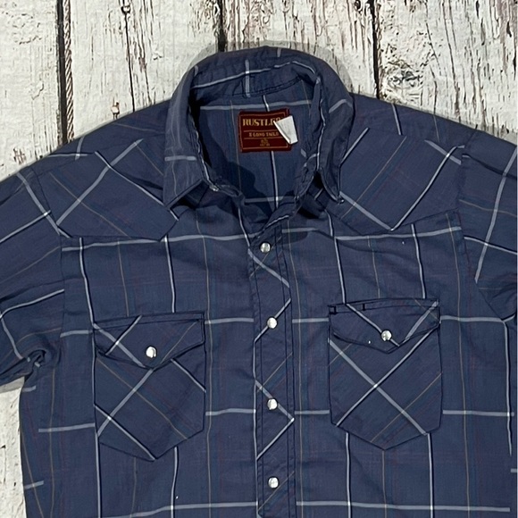 Vintage Rustler Plaid Pearl Snap Rancher Rockabilly Western Cowboy Shirt - Picture 2 of 5